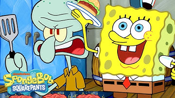 Every Time Squidward Made a Krabby Patty 🍔 | @SpongeBobOfficial