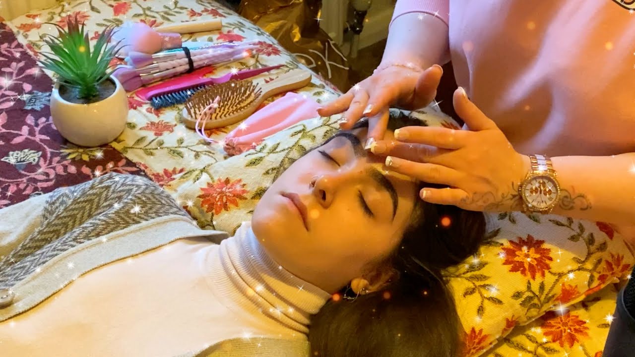 ☯️ ASMR ~ Calming REAL Person Face & Hair Pampering ~ Brushing ~ Rollers ~ Gentle Hand Movements ☯️