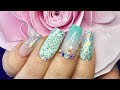 Acrylic Nails | Ombre | Stamping | Crystals