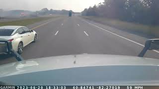 RV caught fire on Interstate