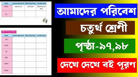 Amader Paribesh | Class-4 | Page - 97,98 | আমাদের পরিবেশ | চতুর্থ শ্রেণী