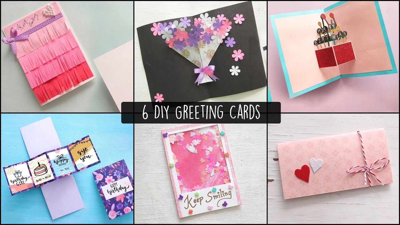 6 Easy Greetings Cards Ideas | Handmade Greeting Cards - YouTube