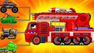 : FIGHT one against three. This is the end for Leviathan! Fire Truck Vs Leviathan|Cartoons about tanks