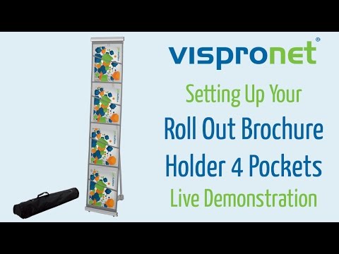 Roll Out Brochure Holder 4 Pockets - Tradeshow Literature Stand Tutorial