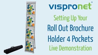 Roll Out Brochure Holder 4 Pockets - Tradeshow Literature Stand Tutorial