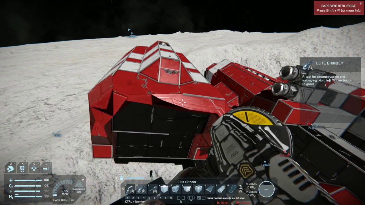 Space Engineers: Crashed Red Ship on the Moon With Pirates Pt11 - YouTube