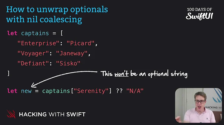 How to unwrap optionals with nil coalescing – Swift for Complete Beginners