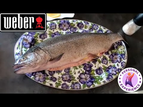 Frying Trout on a Weber Charcoal Grill / Big Grid Weber 6471 / Review / SUBTITLES / 4K