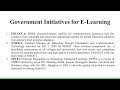 Government Initiaives for E-learning
