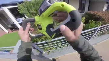Timelapse Ryobi Hedge Trimmer and Reciprocating Saw with Diablo Pruning Blade