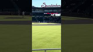 Kenny Lofton throws the first pitch in Spartanburg. April 11, 2026