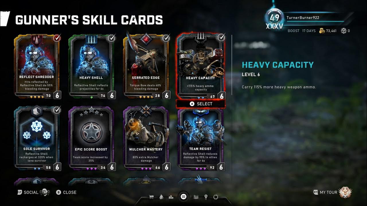 Gears 5 Operation 5 Gunner (Clayton) Skill Cards. Escape. YouTube