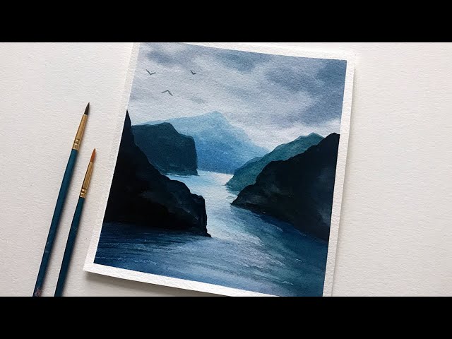 Watercolor Painting Landscape Mountains, Landscapes To Paint In Watercolor