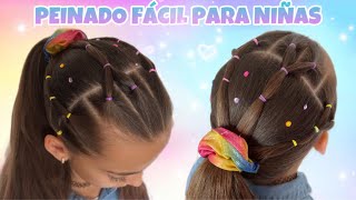 HAIRSTYLES FOR GIRLS WITH ELASTICS AND HAIR UP  EASY AND FAST