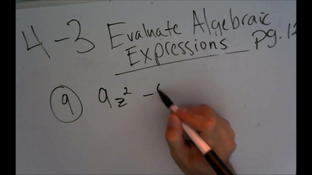 6th Grade 4- 3 Evaluate Algebraic Expressions - YouTube
