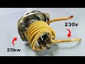 How to turn washing motor into 230v Generator use 8.4mm Copper Wire