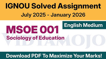 IGNOU MSOE 001 Solved Assignment 2025-26 English Medium PDF Download | IGNOU MSO 2nd Year Assignment