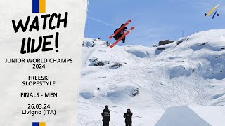 LIVE: World Junior Champs 2024 Livigno - Freeski & Snowboard Slopestyle  Men 12:15 CET