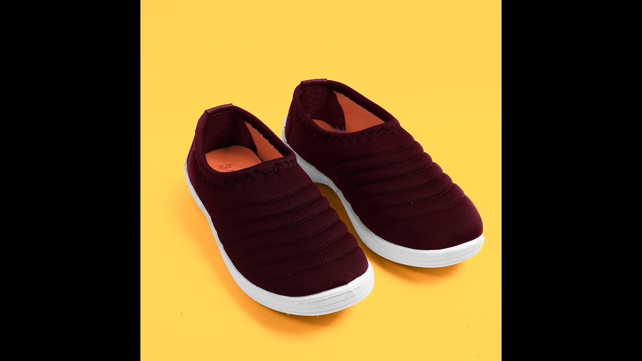 Hpral Solid Avalon Slip Ons Shoes For Ladies-Dark Maroon-NA12390