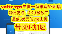 【苍老湿】vultr vps主机一键搭建ss高速翻墙教程,带BBR加速
