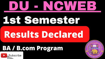 DU NCWEB first Semester Result Declared BA/B.COM Prog | How to Check result ncweb 1st Sem | #ncweb
