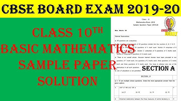 CBSE Sample Paper Class 10th 2020 Solution Section A (Basic Mathematics)