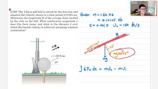Example 3-165 Linear Impulse and Linear Momentum