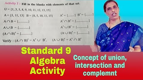 Standard 9, Algebra Sets Activity On Page 18