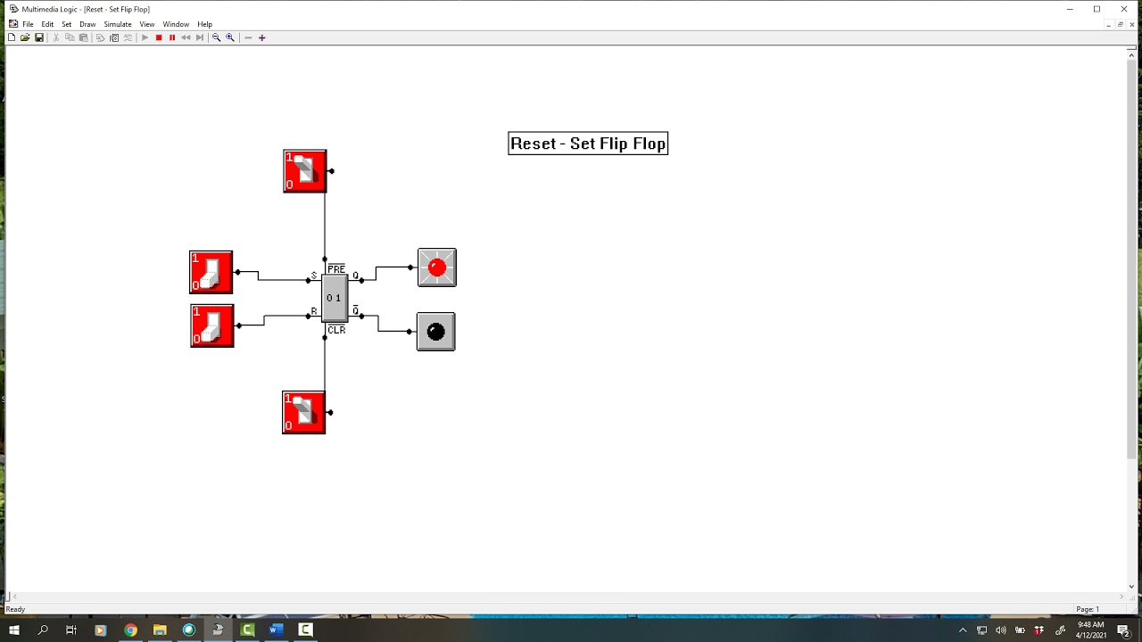 Set Reset Flip Flop MultiMedia Logic Lab Exercise - YouTube