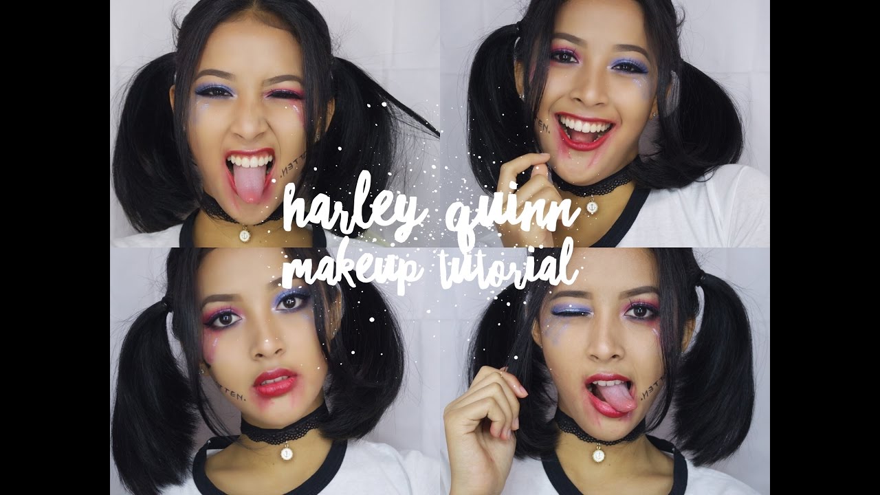 Harley Quinn Makeup TutoriaI Delmira Anggita YouTube