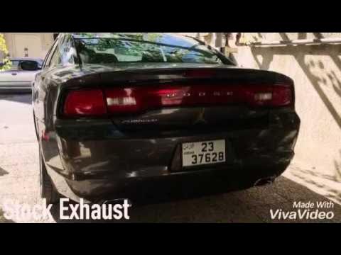 Dodge charger 2013 v6 stock exhaust vs muffler delete - YouTube