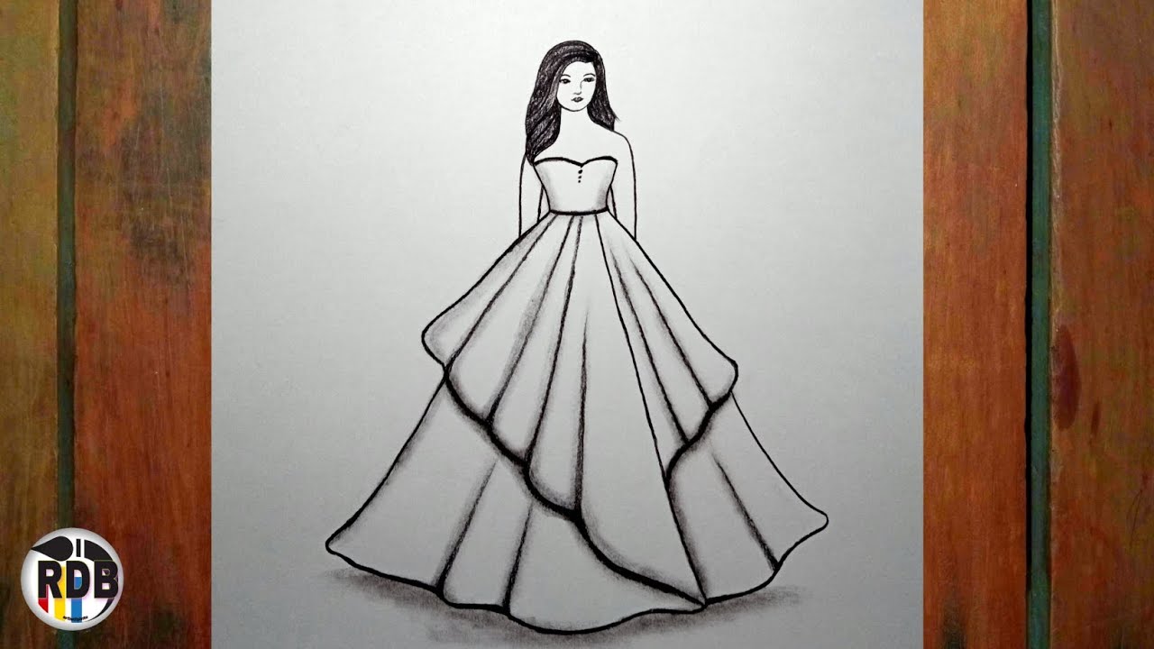 How to draw a Beautiful Girl dress | Pencil sketch for beginner | Easy  drawing | Dress drawing easy | #DrawingGirl #Pencildrawing #Dressdrawing |  By DrawingneeluFacebook