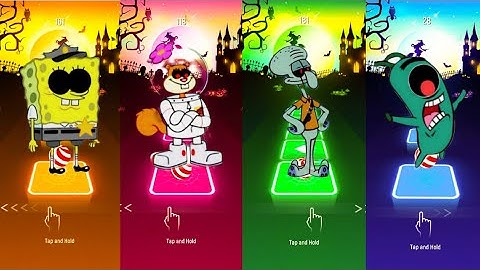 SPONGEBOB EXE VS SANDY CHEEKS EXE VS SQUIDWARD EXE VS PLANKTON EXE - TILES HOP #meme #spongebob 