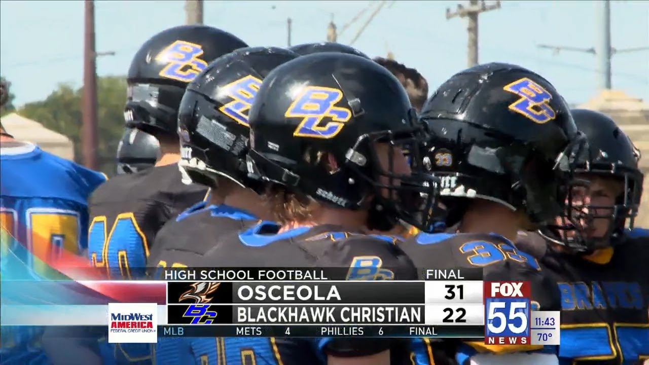 High School Football Blackhawk Christian falls to Osceola YouTube