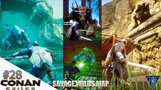 Battle versus two of the Leviathans - Leviathans location! Conan Exiles - Savage Wilds Map E28