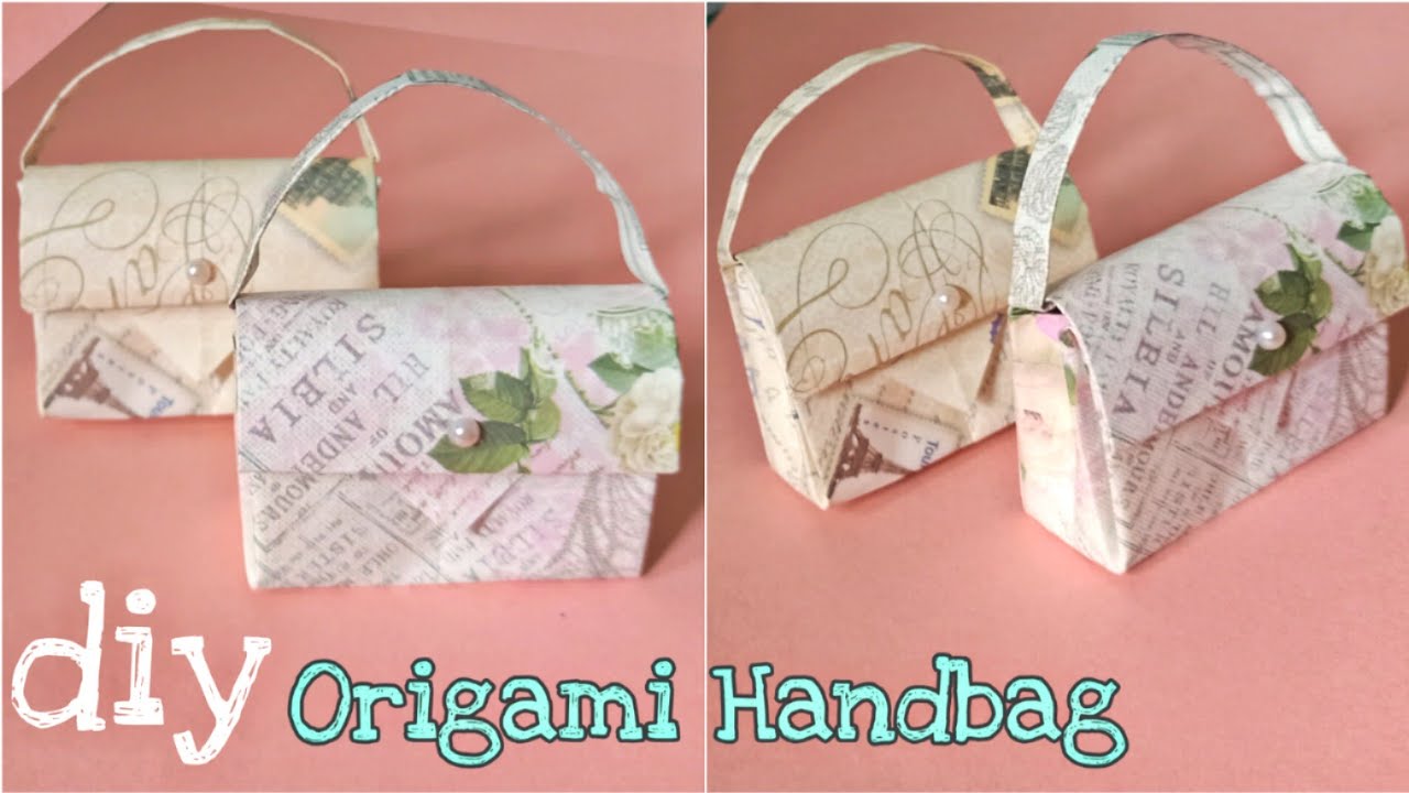 How To Make Paper Handbagorigami Paper Bag Tutorial Step By Step