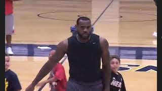 Lebron James Playing Basketball With Kindergarten Kids
