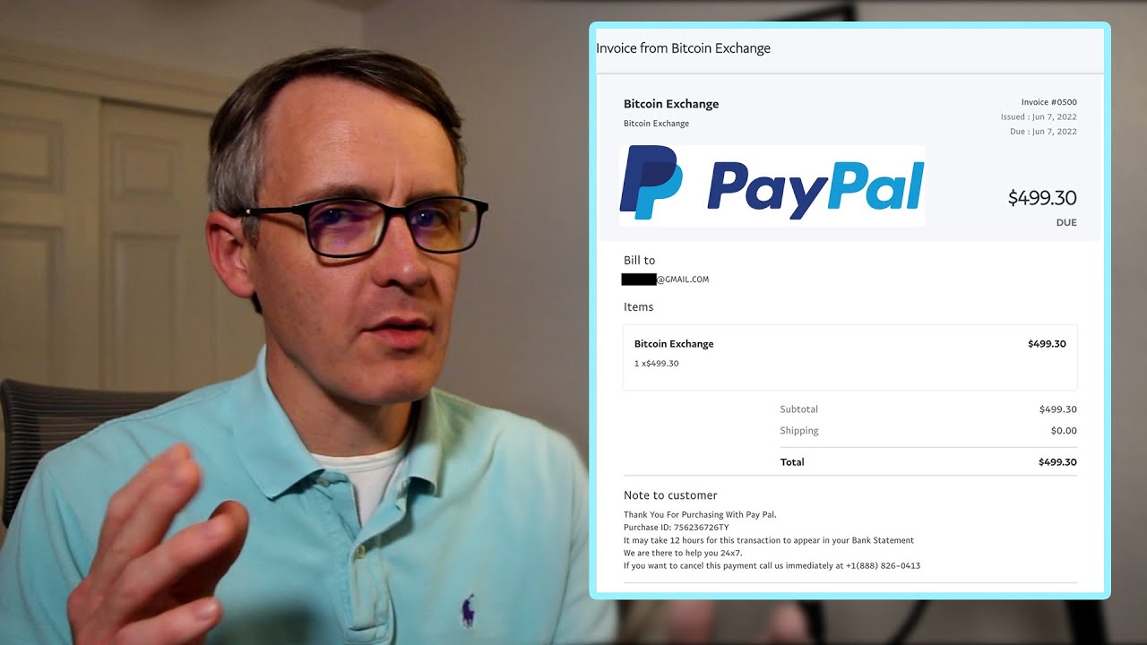 bitcoin exchange sent you an invoice paypal