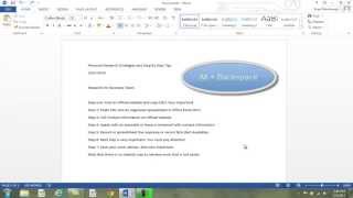 Tips for the Undo Command MS Office Word 2013