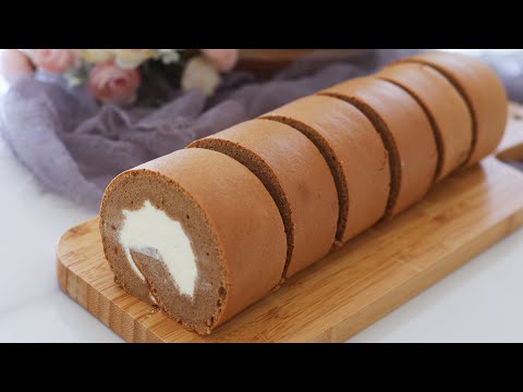 Mocha Swiss Roll ｜摩卡蛋糕卷，完美毛巾面不掉皮不开裂，超浓郁香味