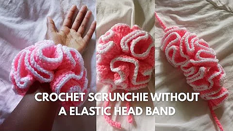 HOW TO CROCHET A SIMPLE SCRUNCHIE without using an elastic band |Beginner Friendly|💞💞