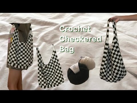 Trendy crochet checkered bag tutorial