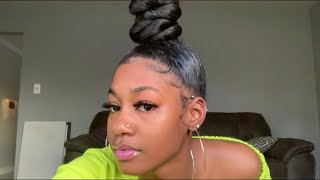 Quick Easy Top Knot Bun W Braiding Hair On Natural Hair Youtube