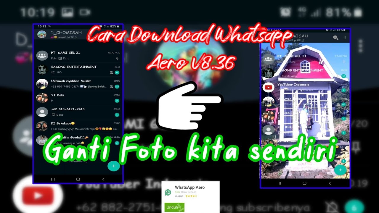 Cara ganti wallpaper di WhatsApp pake foto sendiri Gratis!!!! - YouTube