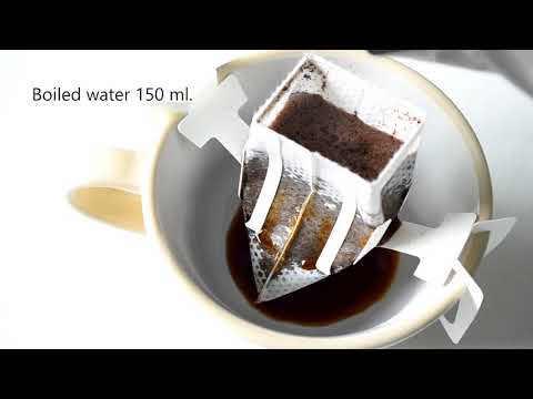 วิธีชงกาแฟดริปชนิดซอง : How to make coffee drip bag.