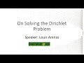 On solving the Dirichlet Problem #speaker: Louis Arenas #GradMathUSF