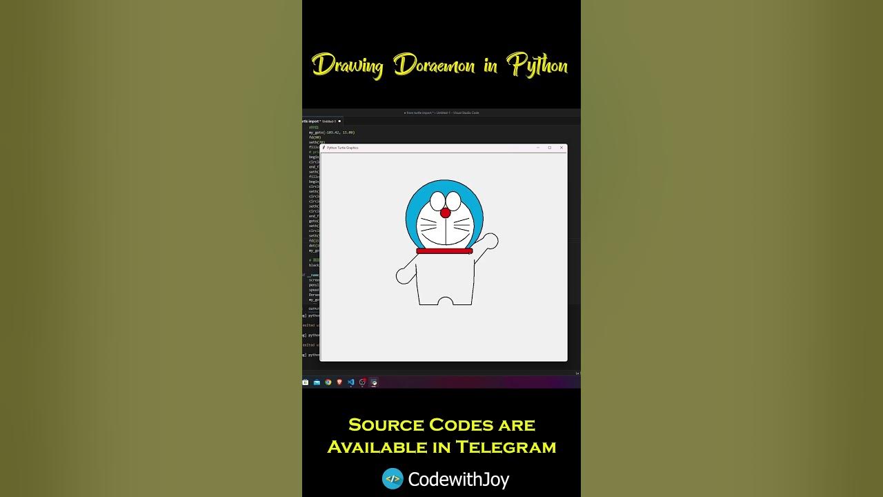 How to draw Doraemon by using Python - YouTube
