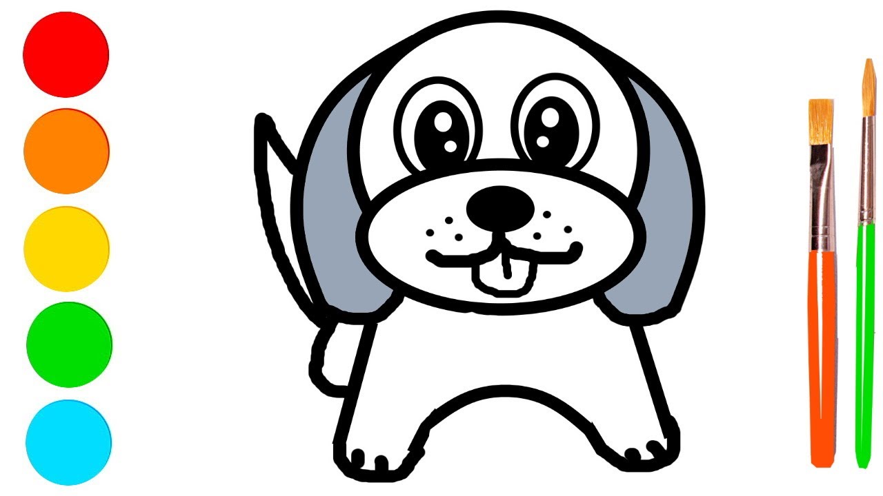 Як Намалювати Сірого Песика Малюнок Собачка - YouTube
