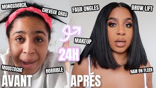 24-HOUR TOTAL FACADE MAKEOVER! BROW LIFT, EYELASH EXTENSIONS, FALSE NAILS