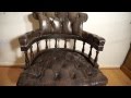 Captains Desk Chair Dark Brown Leather Swivel Height & Tilt Adjustable Captains Desk Chair Dark Brown Leather Swivel Height & Tilt Adjustable